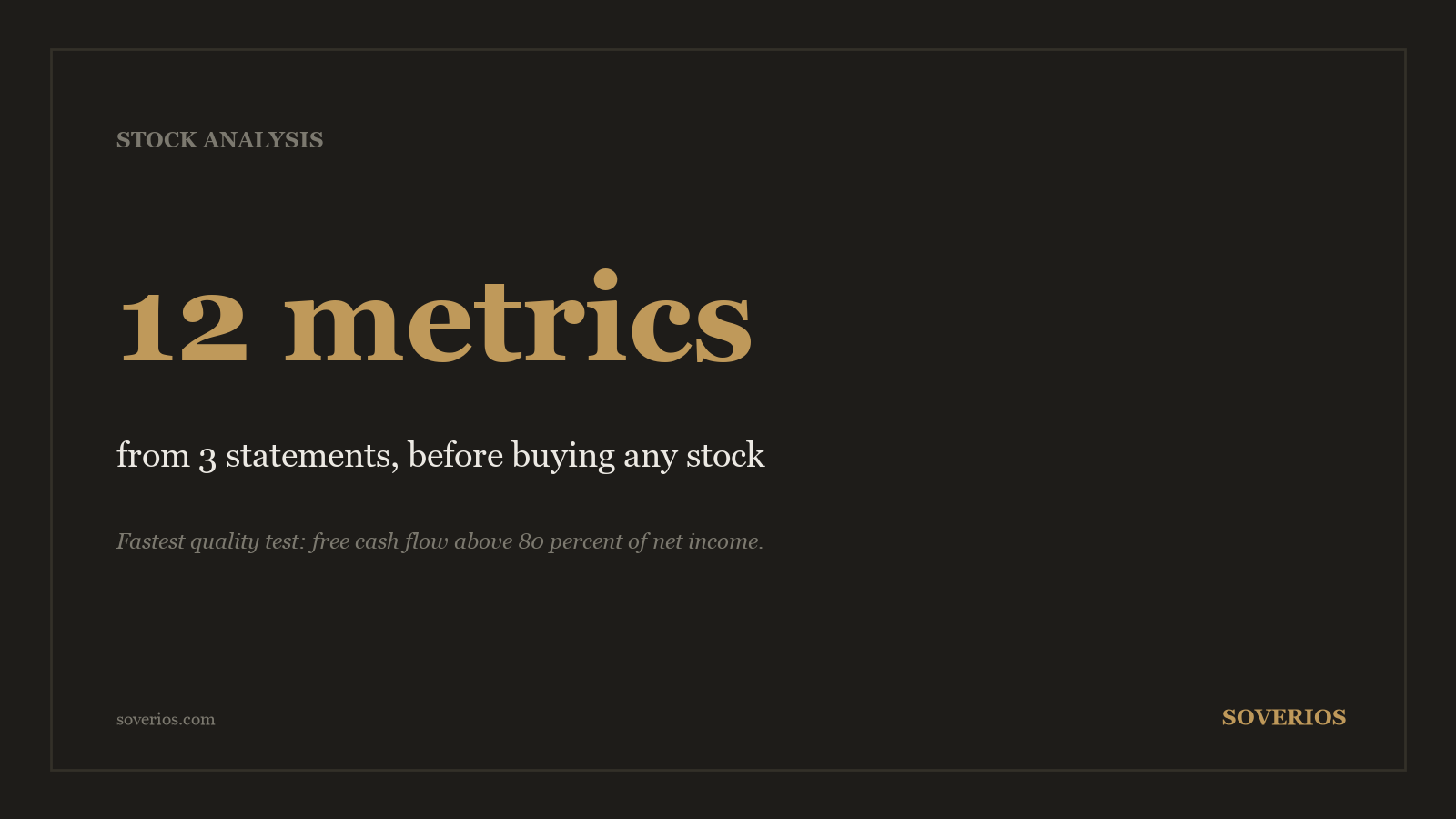 Number card: a 12 metric checklist from the three financial statements to run before buying any stock